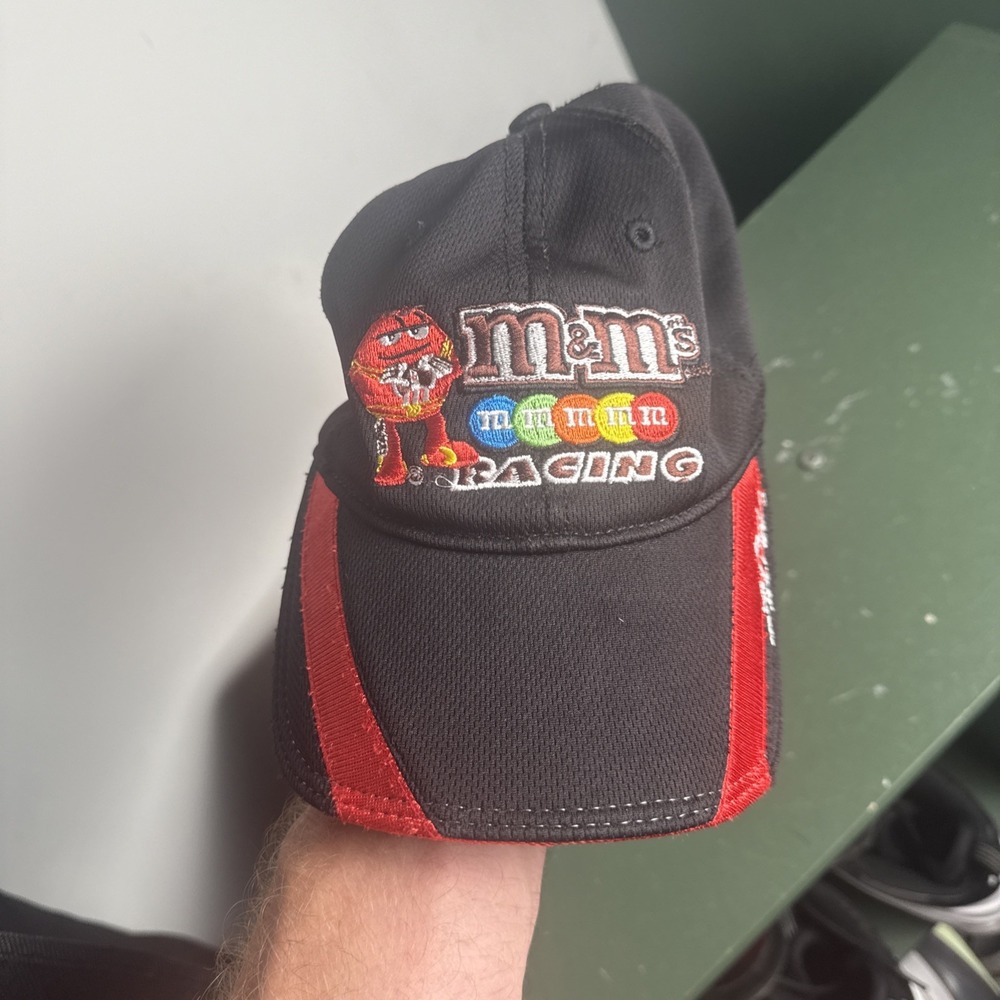 Kyle Bush NASCAR Hat Cap Adjustable Black Red M&M's Racing Chase Authentics